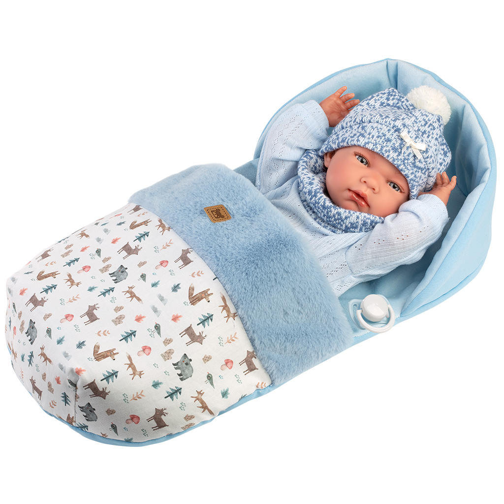 Llorens: Nico, 40 cm große Neugeborenenpuppe mit Schlafsack