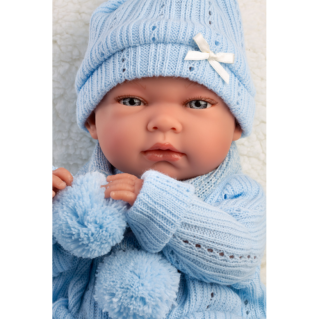 Llorens: Nico, 40 cm große Neugeborenenpuppe mit Fläschchen und Kissen. kép 4