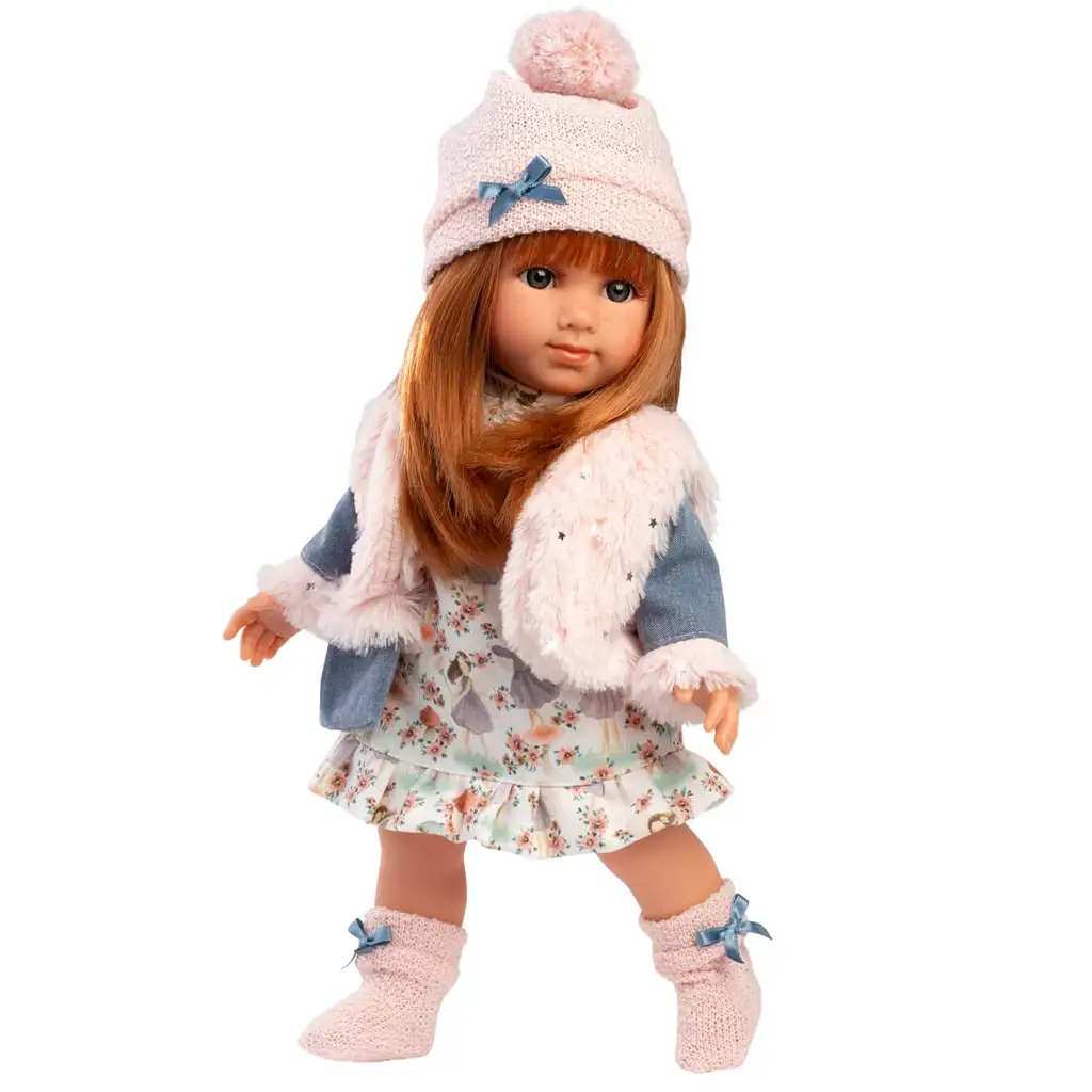 Llorens: Nicole 35 cm große Puppe mit roten Haaren und rosa Weste