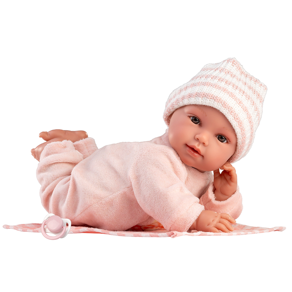 Llorens: Olivia, 38 cm große weinende Puppe mit einer karierten Decke kép 3