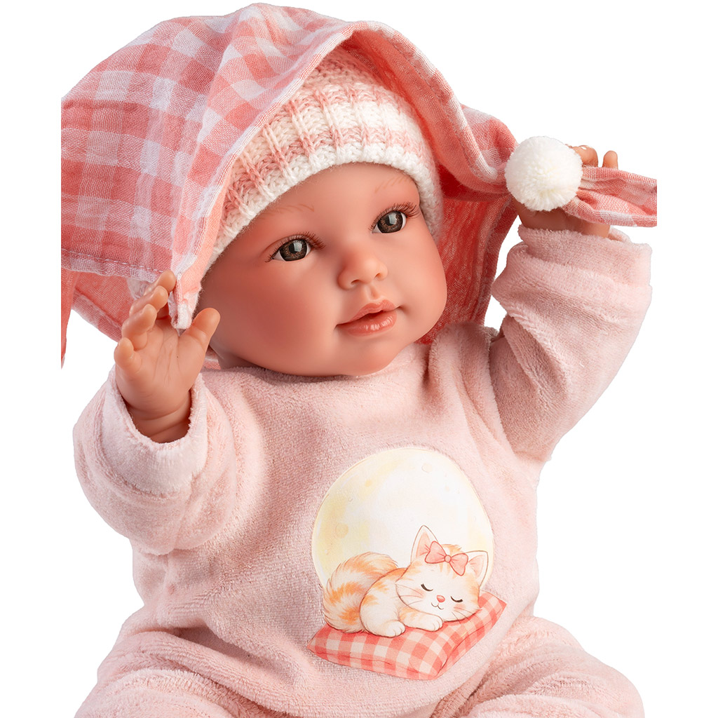 Llorens: Olivia, 38 cm große weinende Puppe mit einer karierten Decke kép 4