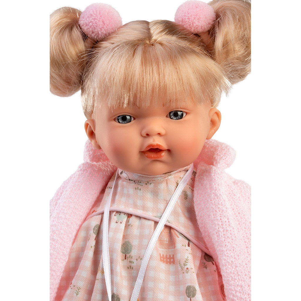 Llorens: Roberta, 33 cm große Puppe mit Schnuller in einem rosa Cardigan. kép 3
