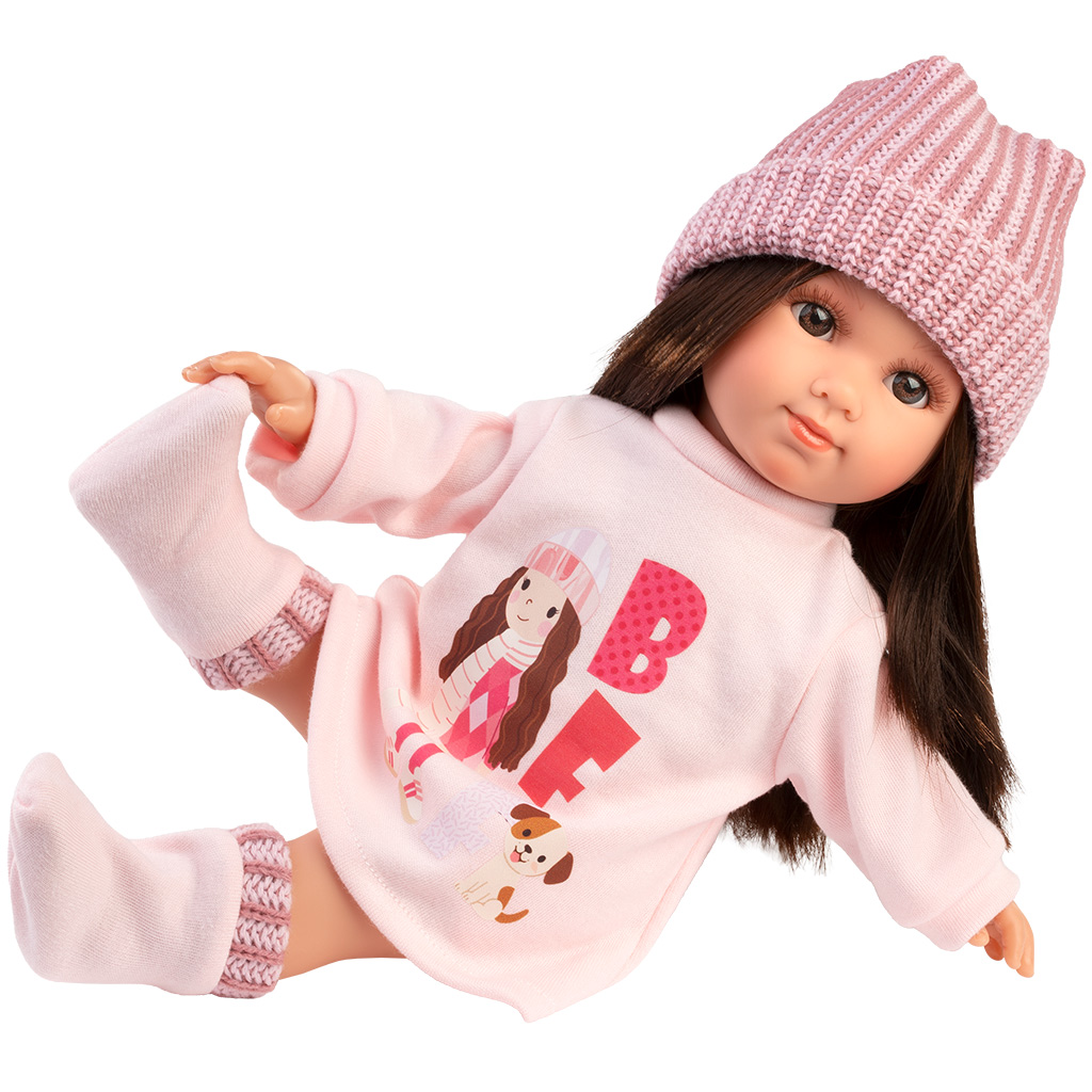 Llorens: Sara, 35 cm große Puppe mit rosa gestrickter Mütze kép 3