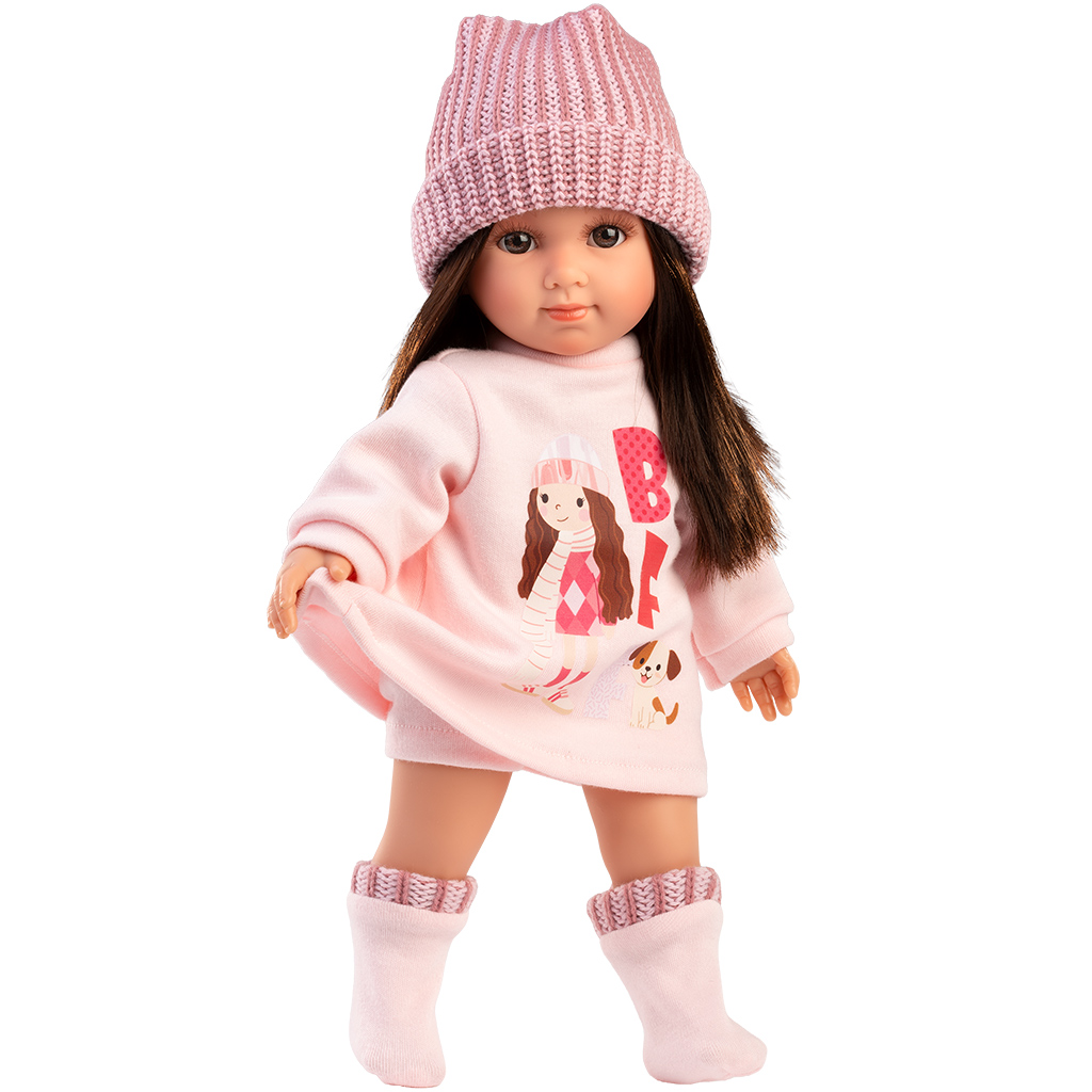 Llorens: Sara, 35 cm große Puppe mit rosa gestrickter Mütze kép 2