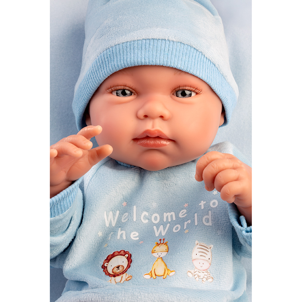 Llorens: Tino, 43 cm große Neugeborenenpuppe mit Kissen kép 3