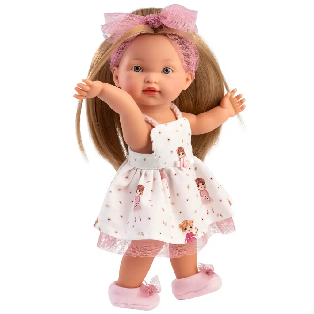 Llorens: Valeria 28 cm große Puppe mit gemustertem Rock kép 3