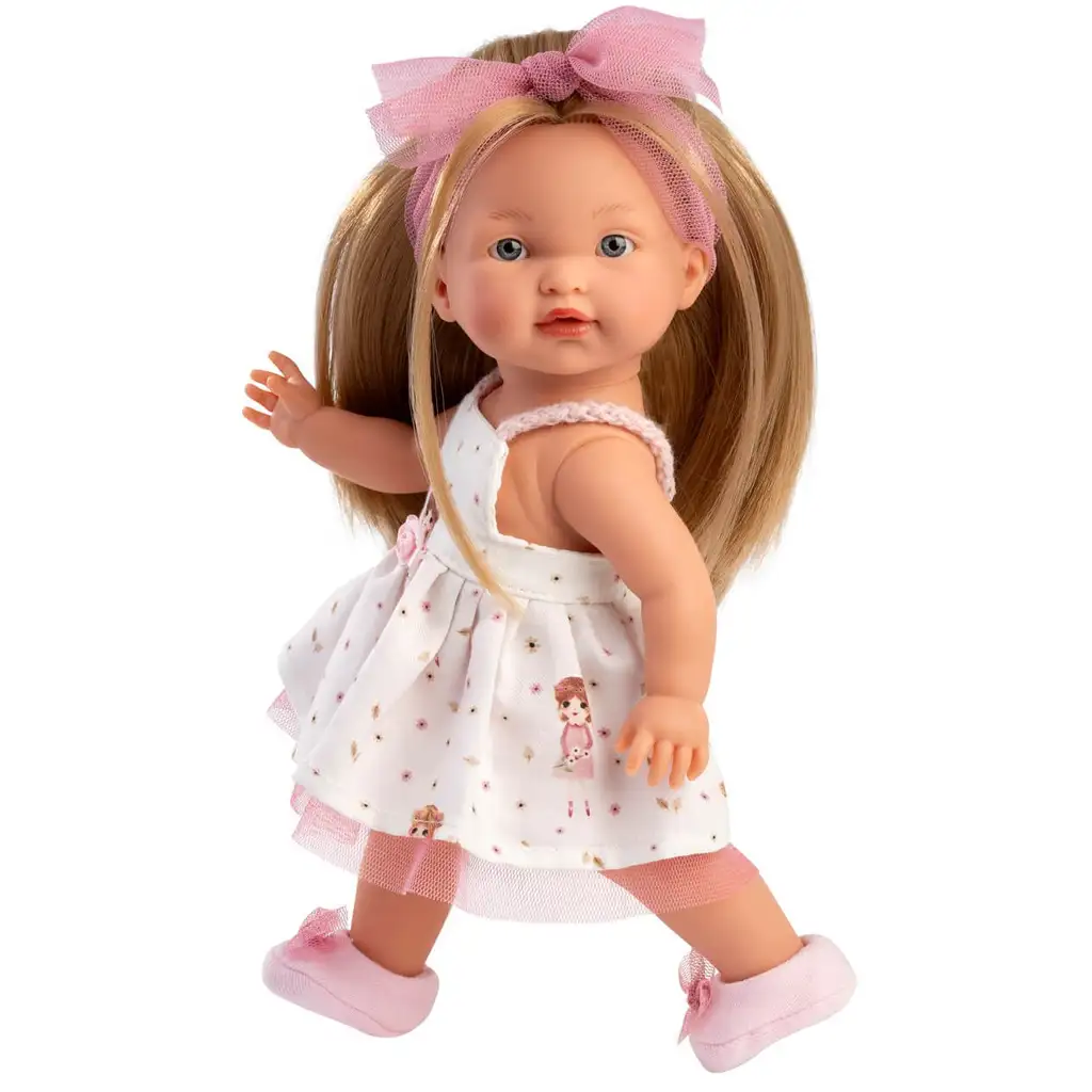 Llorens: Valeria 28 cm große Puppe mit gemustertem Rock kép 2