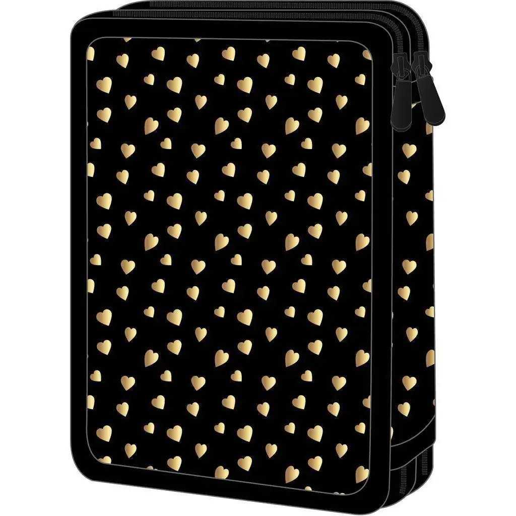 Luna: 2-stöckiges Federmäppchen Butterfly Hearts, gefüllt