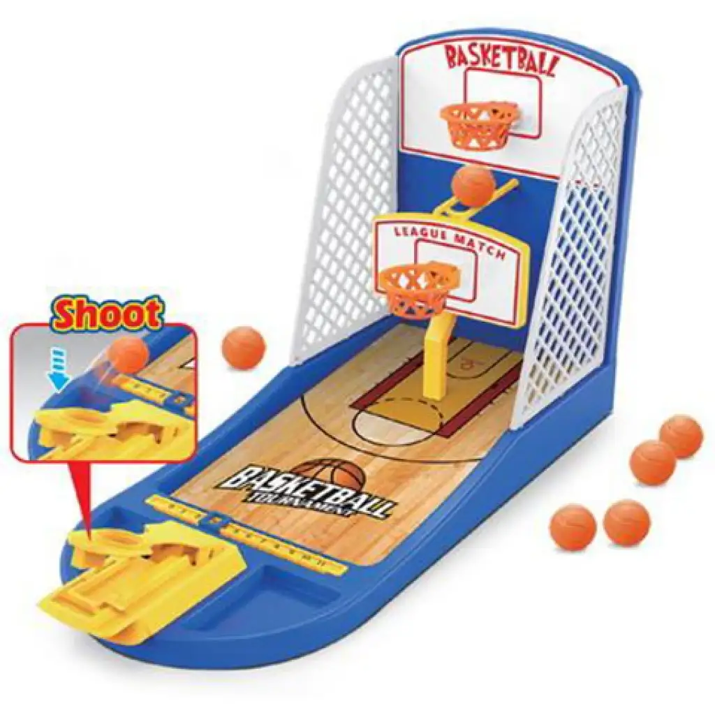 Luna: Tisch-Basketball-Geschicklichkeitsspiel-Set mit doppeltem Korbbrett 38x23cm kép 2