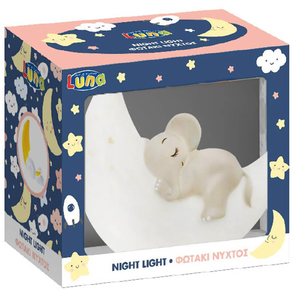 Luna: Schlafender Elefant auf dem Mond Nachtlampe