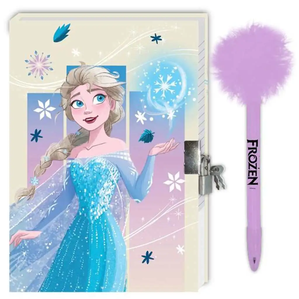 Disney: Die Eiskönigin 2 geheimes Tagebuch mit Schloss und Pompon-Stift 12x18cm 60 Seiten kép 2