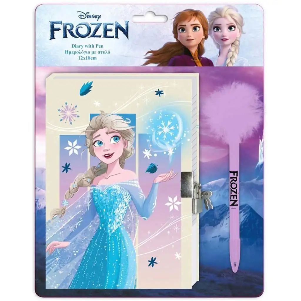 Disney: Die Eiskönigin 2 geheimes Tagebuch mit Schloss und Pompon-Stift 12x18cm 60 Seiten