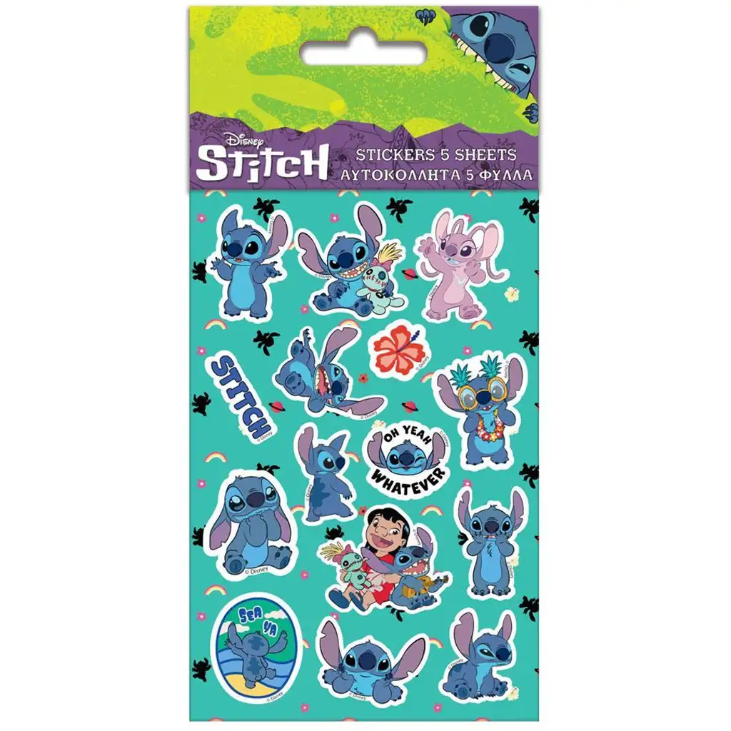 Luna: Lilo und Stitch Aufkleber-Set auf einem 8x12cm Bogen