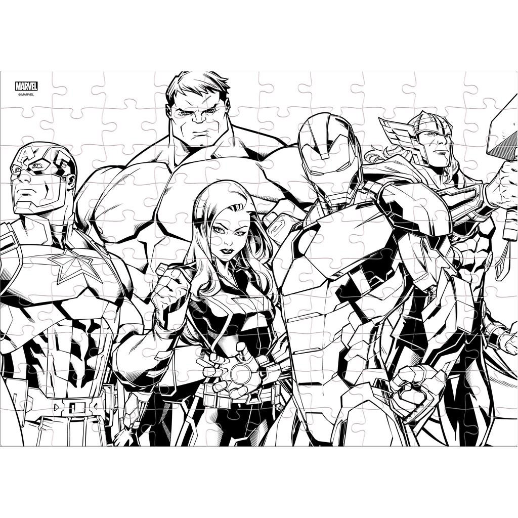 Luna: Avengers 2-in-1 100-teiliges ausmalbares Puzzle kép 3