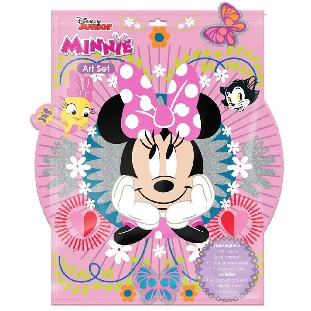 Luna: Minnie Maus Ausmalbuch, mit Aufklebern und 6 Filzstiften