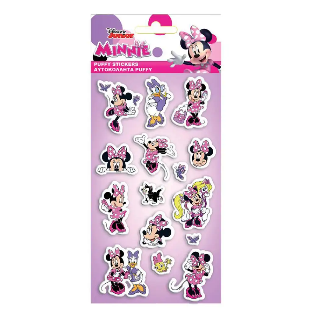 Luna: Minnie Maus 3D-Puffystickerset auf einem 10x22 cm Bogen