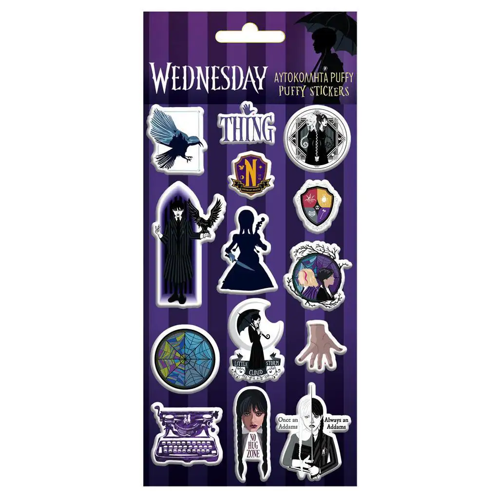 Luna: Mittwoch 3D-Puff-Sticker-Set auf Bogen 10x22 cm