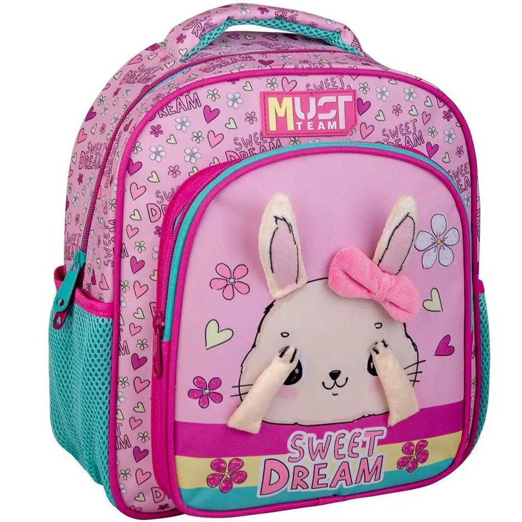 Luna: Must Team nyuszis lekerekített 2 rekeszes ovis hátizsák 27x10x31cm kép 1