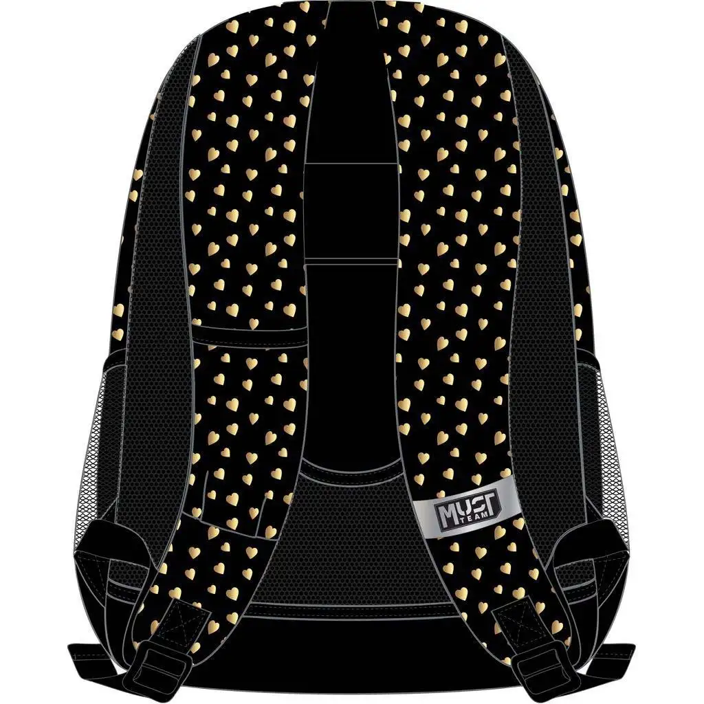 Luna: Must schwarzer Rucksack mit Schmetterlingen, 3 Fächer, 32x18x43cm kép 2