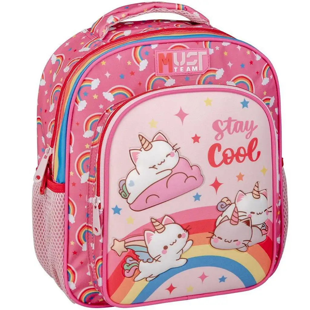 Luna: Must Team Einhorn-Kätzchen abgerundeter Kindergarten-Rucksack mit 2 Fächern 27x10x31 cm