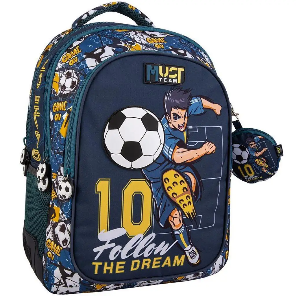 Luna: Must Team Focis abgerundeter Schulranzen mit 3 Fächern, Rucksack 32x18x43cm