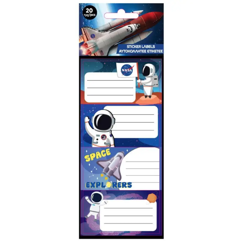 NASA 20-teilige selbstklebende Heftetiketten
