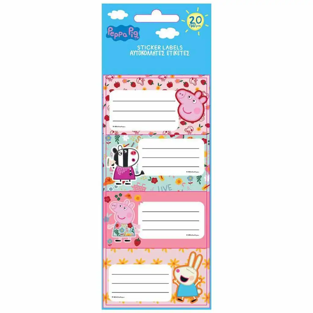Luna: Peppa malac füzetcímke 20db-os csomag kép 1