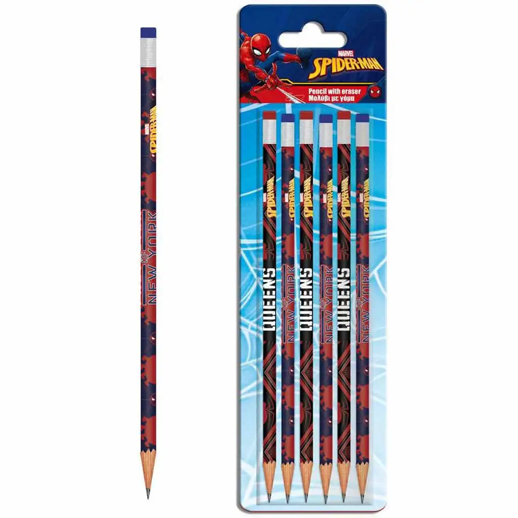 Luna: Spider-Man Radiergummi-Ende Bleistift-Set 5er-Pack