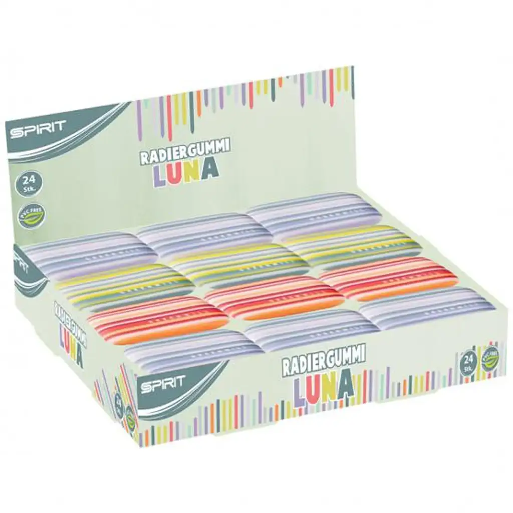 Spirit: Bunter Streifenradiergummi in verschiedenen Ausführungen 1 Stk.