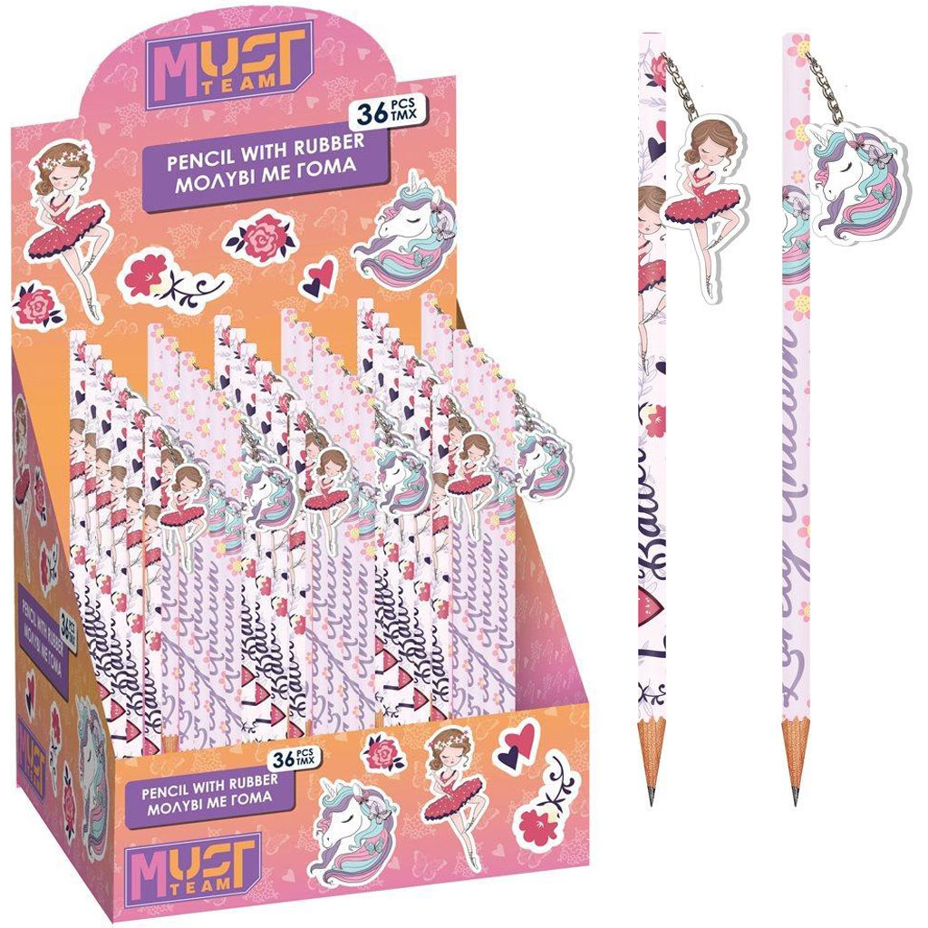 Luna: Mädchengrafitstift mit Radiergummi, in zwei Ausführungen, 1 Stück