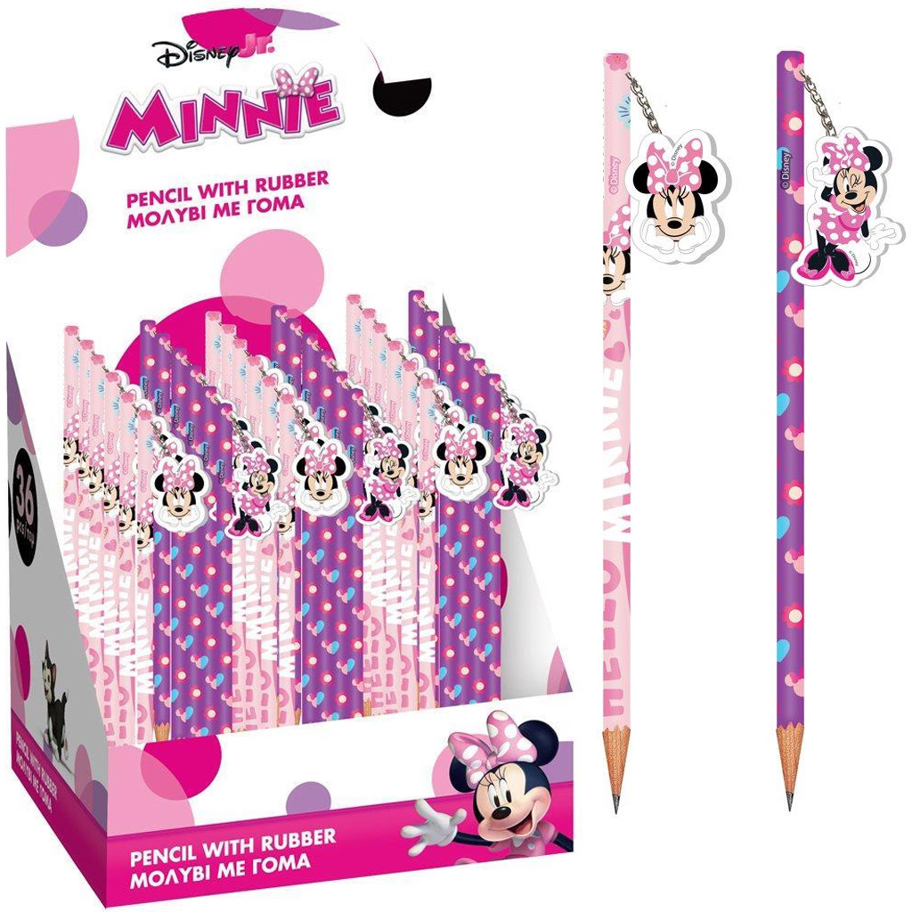 Luna: Disney Minnie Maus Bleistift mit Radiergummi, in zwei Ausführungen, 1 Stück