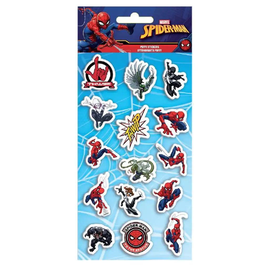 Luna: Spider-Man 3D-Puffy-Sticker-Set auf einem 10x22 cm Bogen