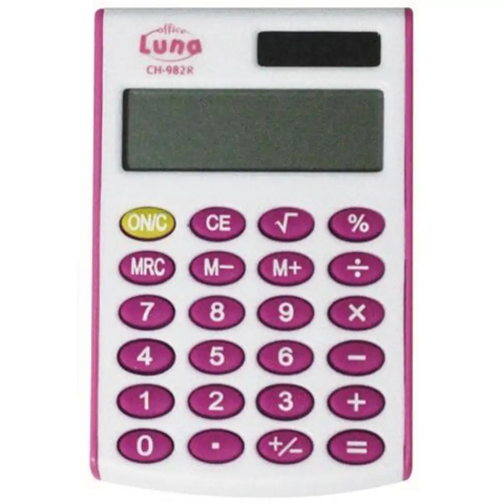Luna: Bunter Taschenrechner mit 8-stelligem Display CH-982 in verschiedenen Farben kép 4