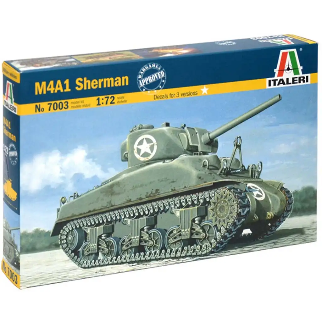 Italeri 1/72 M4A1 Sherman tank makett kép 1