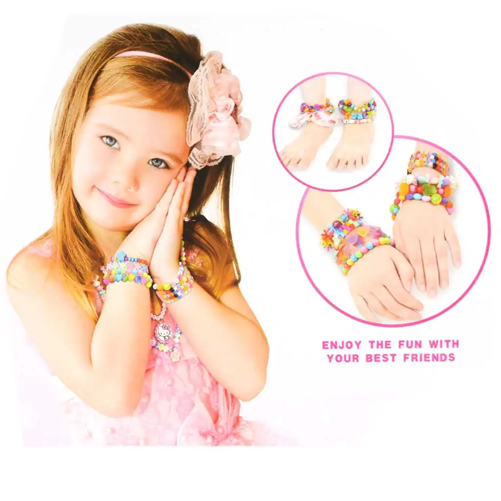 Creative StringBeads: Schmuckherstellungs-Set mit über 200 bunten Perlen und Schleife kép 2