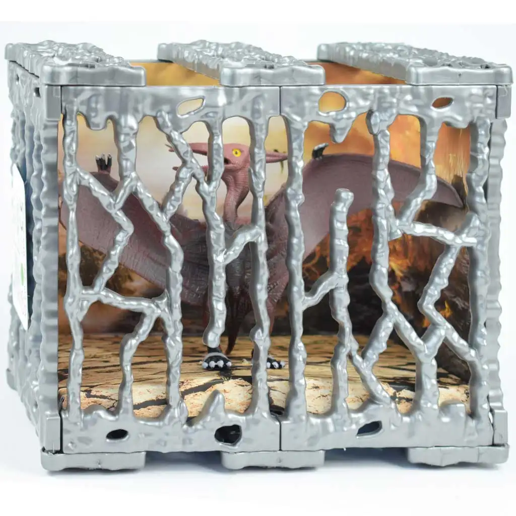 Dino World: Detailreich gestaltete 20cm Pterosaurier-Dinosaurierfigur im Käfig kép 3