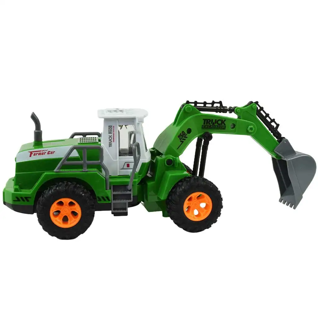 RC ferngesteuerter Bagger in Grün mit Lichteffekten im Maßstab 1/30, 22 cm kép 2