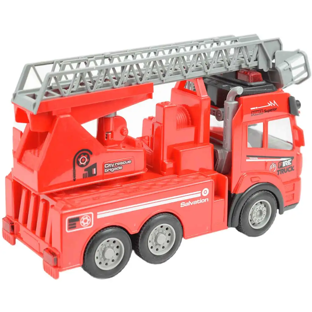 RC ferngesteuertes Hubarbeitsbühnen-Feuerwehrauto mit Lichteffekten 1/48 Maßstab 27 MHz 20 cm kép 2
