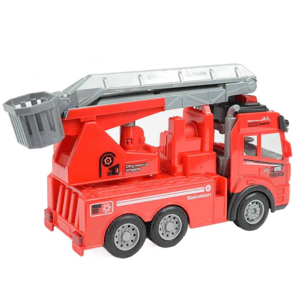 RC ferngesteuertes Hubarbeitsbühnen-Feuerwehrauto mit Lichteffekten, Maßstab 1/43, 27 MHz, 21 cm kép 2