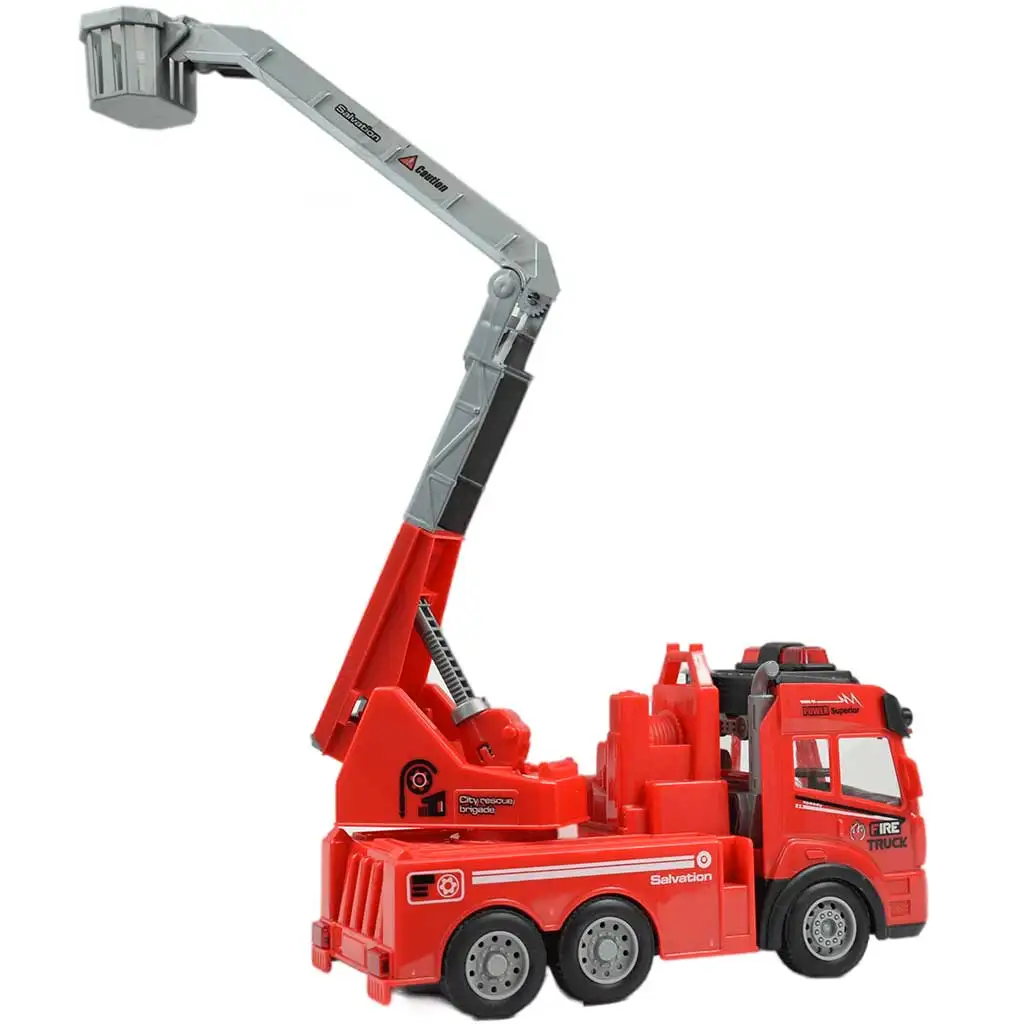 RC ferngesteuertes Hubarbeitsbühnen-Feuerwehrauto mit Lichteffekten, Maßstab 1/43, 27 MHz, 21 cm kép 3