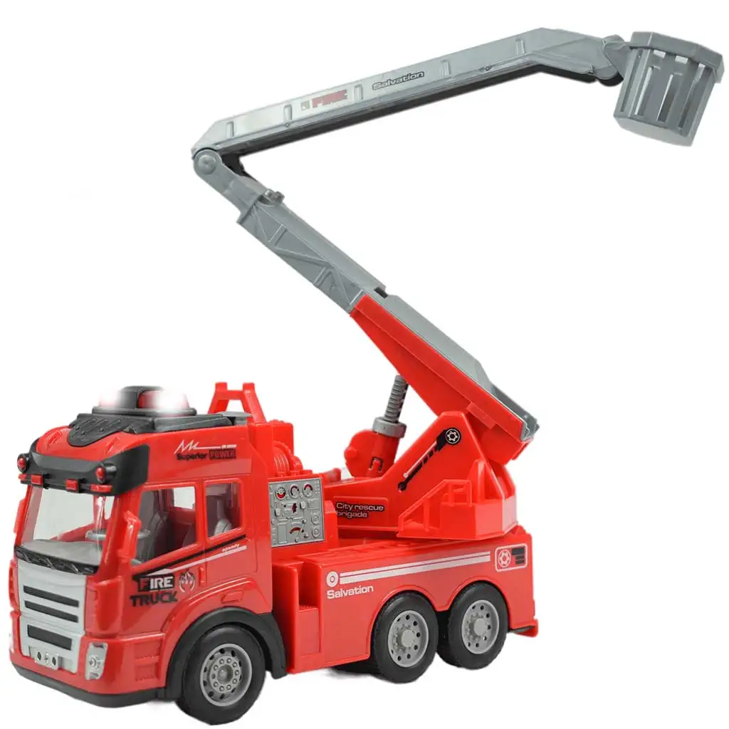 RC ferngesteuertes Hubarbeitsbühnen-Feuerwehrauto mit Lichteffekten, Maßstab 1/43, 27 MHz, 21 cm kép 4