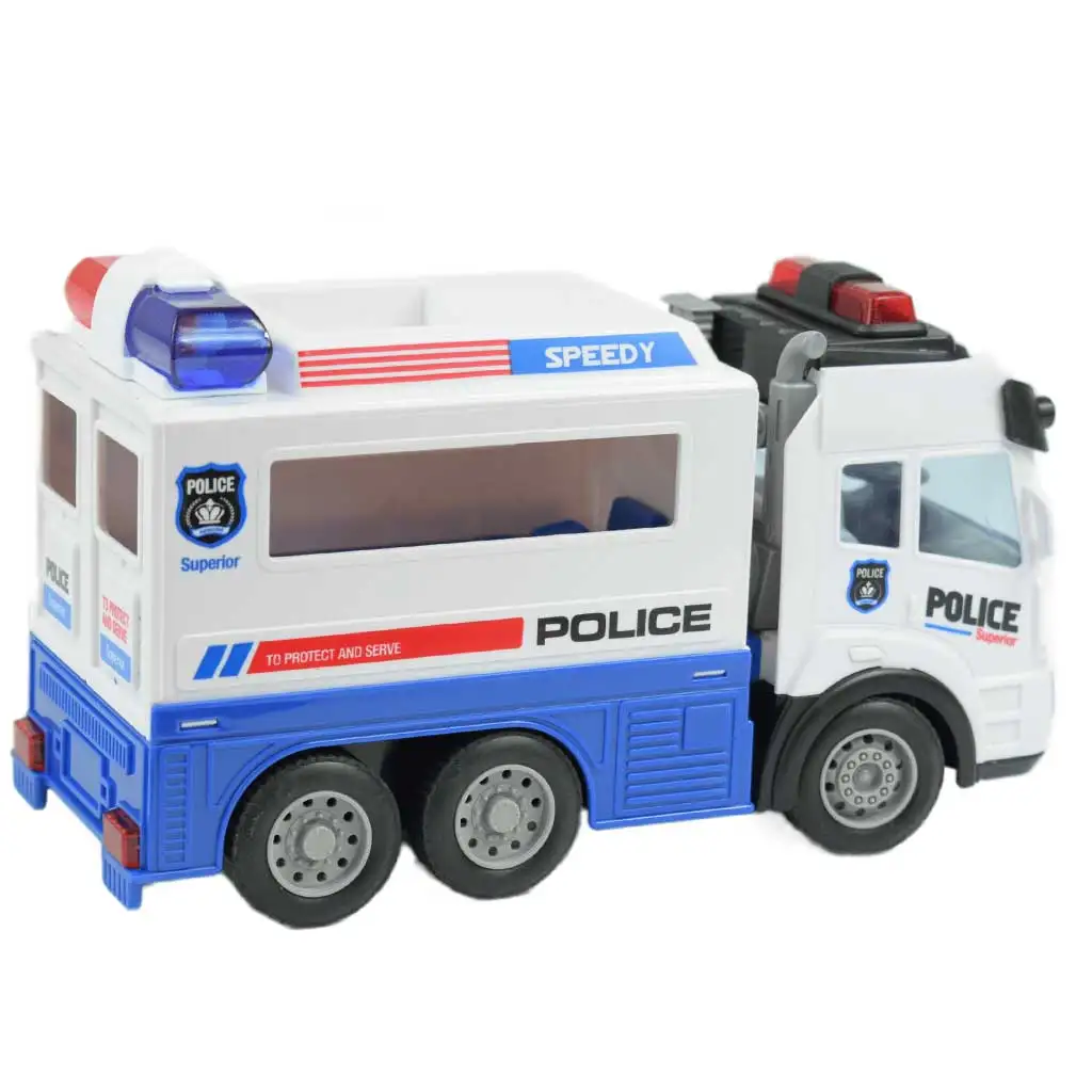 RC ferngesteuertes Polizeitransportfahrzeug mit Lichteffekten 1/43 Maßstab 27Mhz 21cm kép 2