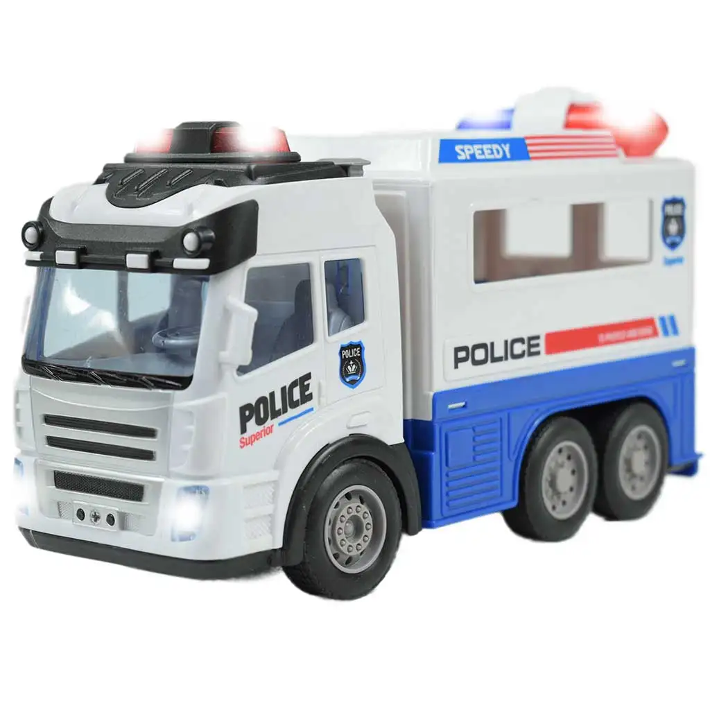 RC ferngesteuertes Polizeitransportfahrzeug mit Lichteffekten 1/43 Maßstab 27Mhz 21cm kép 3