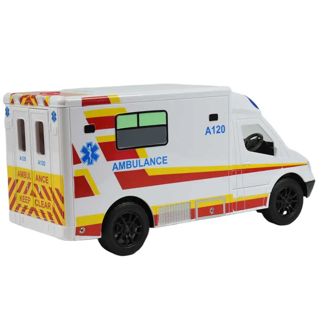 RC ferngesteuertes weißes Ambulanzfahrzeug mit Lichteffekten 2,4GHz 1/12 Maßstab 30cm kép 2