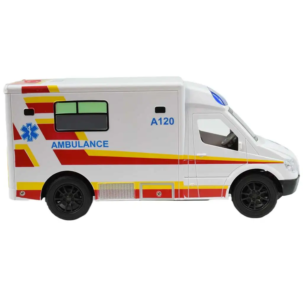 RC ferngesteuertes weißes Ambulanzfahrzeug mit Lichteffekten 2,4GHz 1/12 Maßstab 30cm kép 4