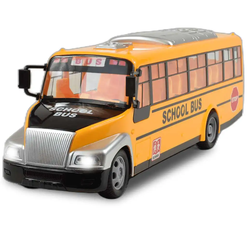 RC ferngesteuerter gelber Schulbus mit Lichteffekten und Akku 27MHz 40cm kép 3