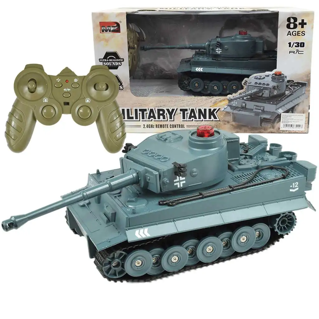 RC Távirányítós Német Tigris tank élethű funkciókkal 1/30-as méretarány 2,4GHz 30cm kép 1