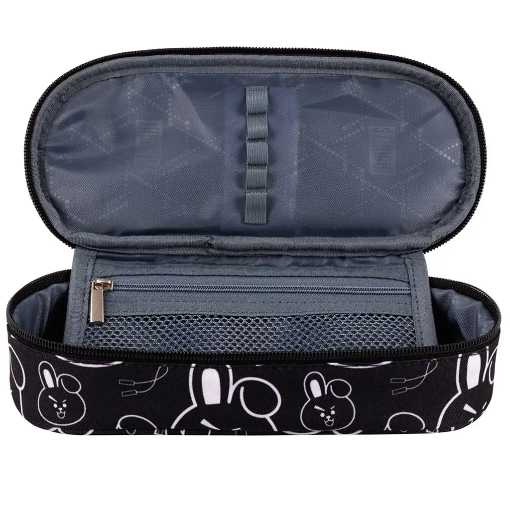 St.Right: Clever Bunny ovales Federmäppchen mit Hase, schwarz, 23 cm kép 2