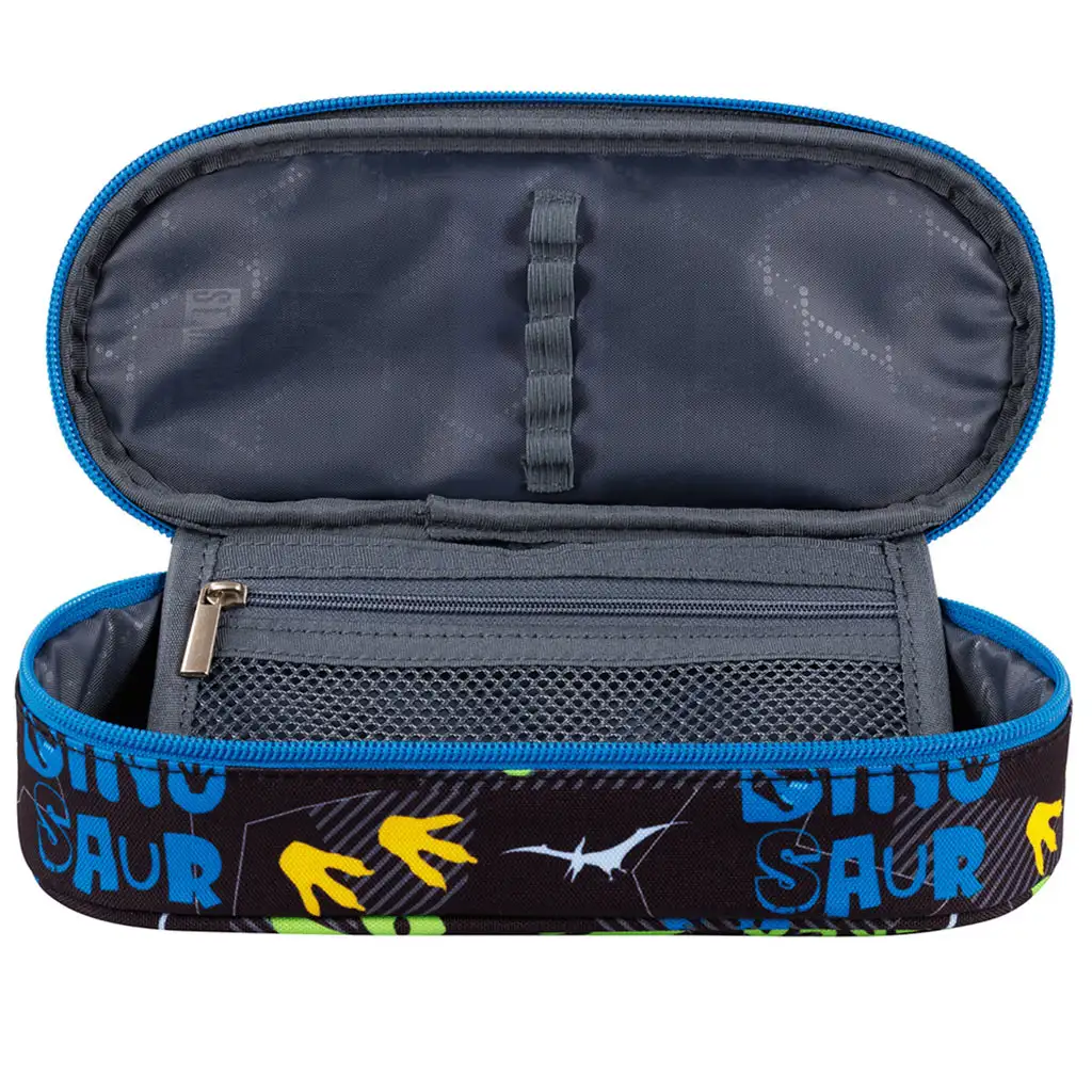 St.Right: Ovales Federmäppchen in Blau mit Dinosauriermuster, 23 cm kép 2