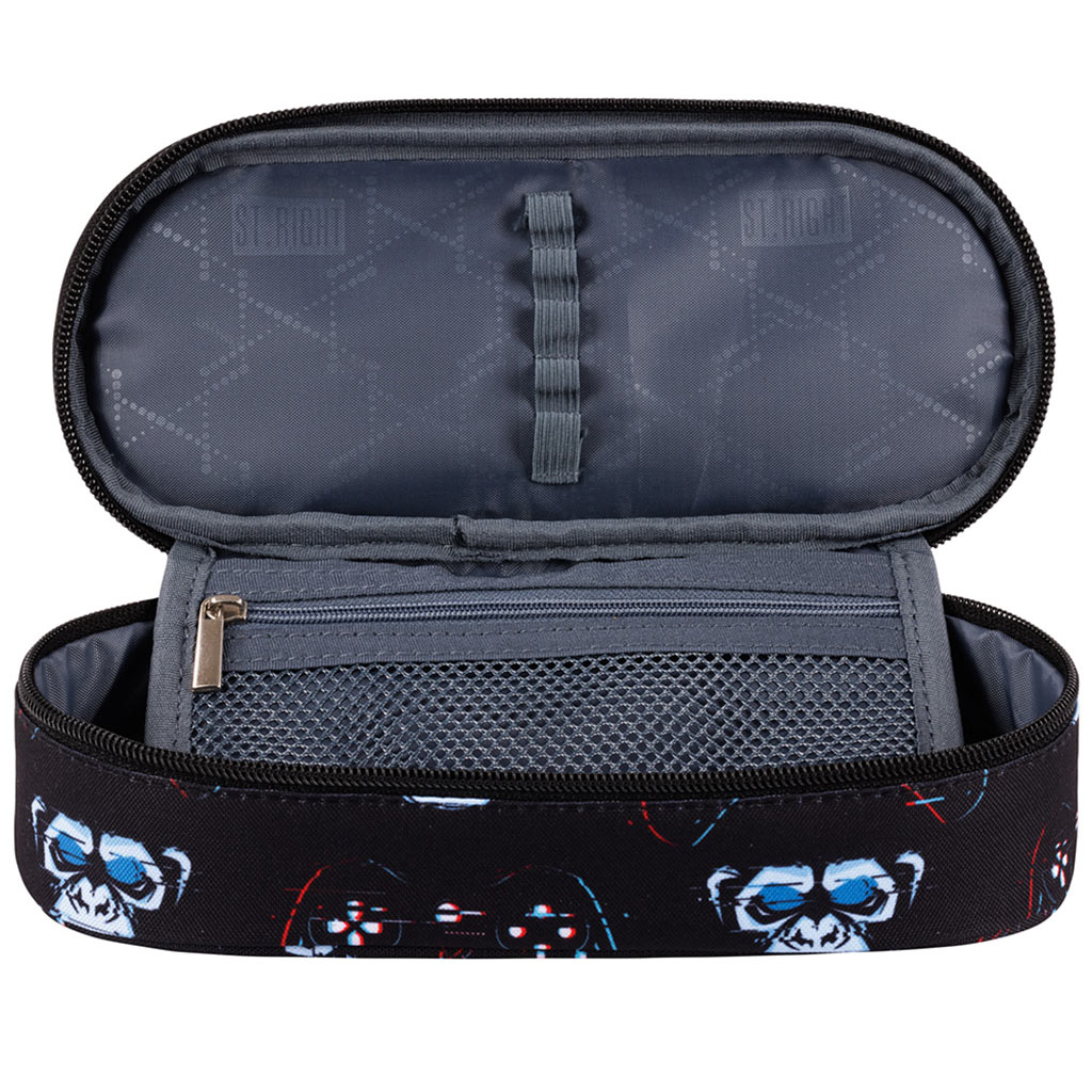 St.Right: Blue Gamer schwarz-blaues ovales Federmäppchen 23cm kép 2